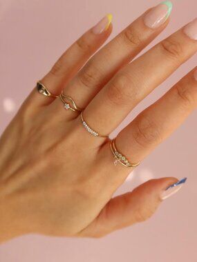 Cupcakes & Cashmere Gold Diamond Palisades Ring